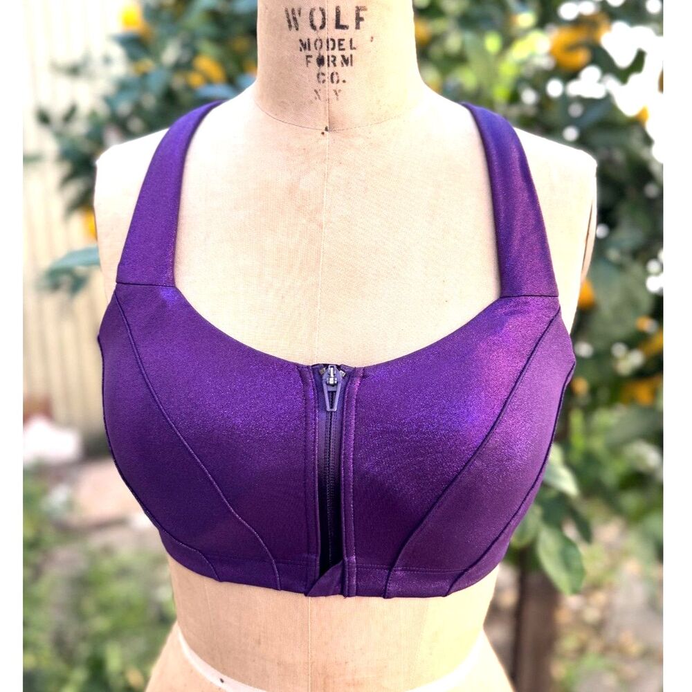 Victoria’s Secret Electric Purple Frnt Zip Knockout High Impct Sports Bra SZ 34D